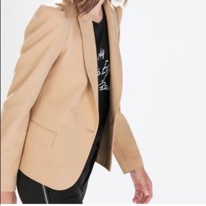 ZARA camel/cream trendy blazer jacket size 12